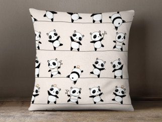 Dětský bavlněný povlak na polštář - vzor tančící pandy