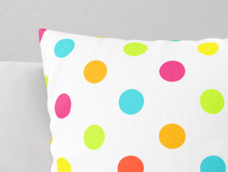 Dětský bavlněný povlak na polštář - vzor velké barevné puntíky