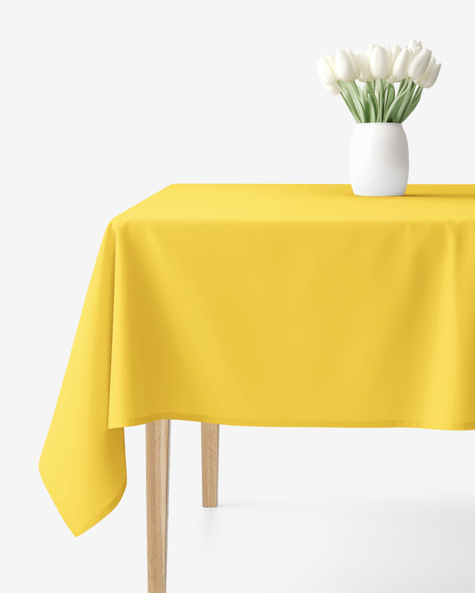Hranatý ubrus 100% bavlněné plátno - žlutý