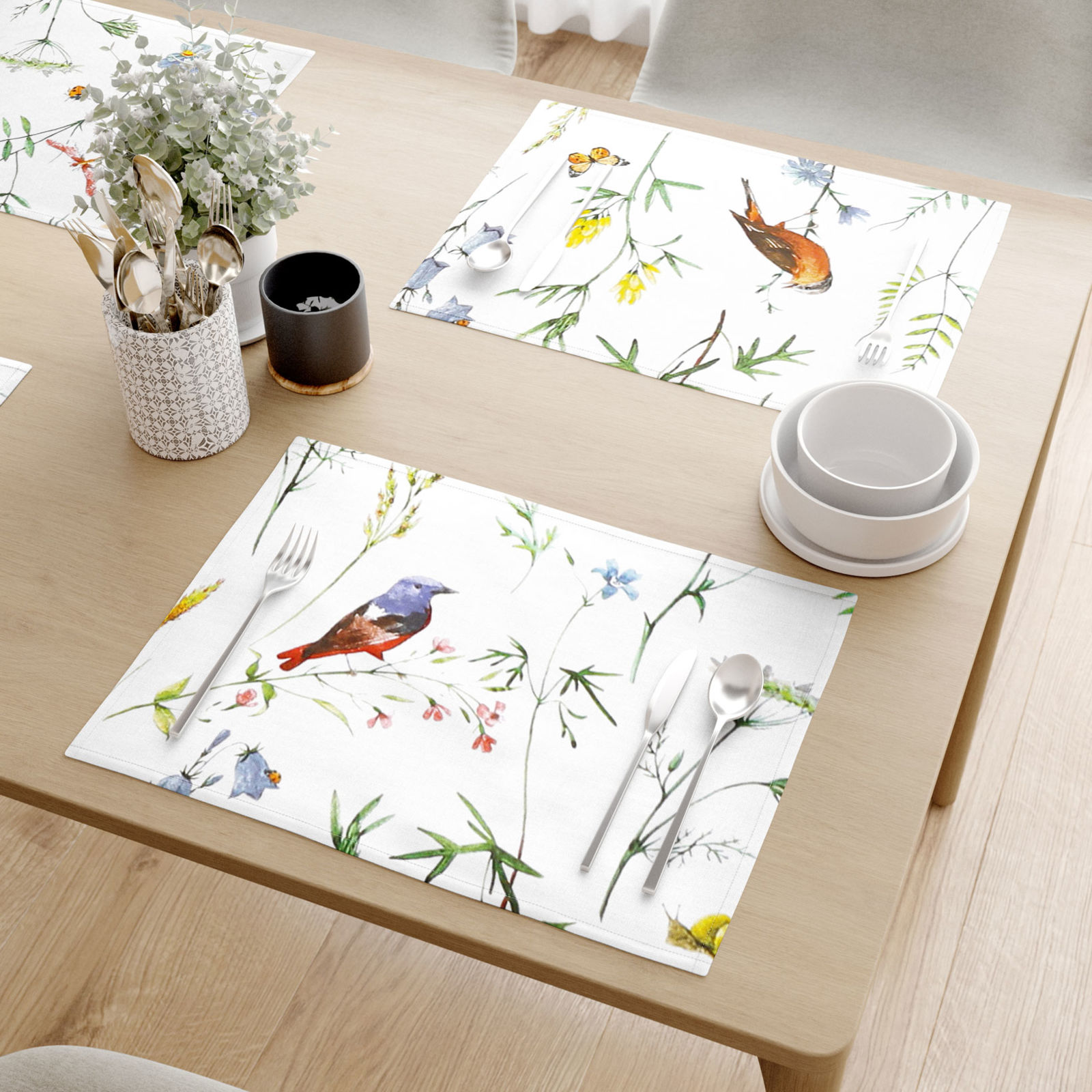 Prostírání na stůl 100% bavlněné plátno - život v přírodě - sada 2ks