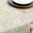 Dekorační běhoun na stůl LONETA - vzor bílé popínavé květiny