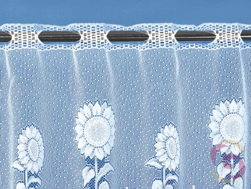 Vitrážková záclona vzor slunečnice - detail 1