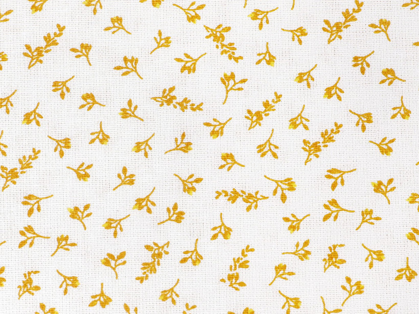 Bavlněné plátno - drobné žluté kvítí