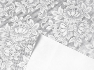 PVC ubrusovina s textilním podkladem - vzor květy na tmavě šedém - metráž š. 140 cm