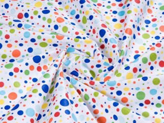 Bavlněné plátno Simona - barevné puntíky - metráž š. 145 cm