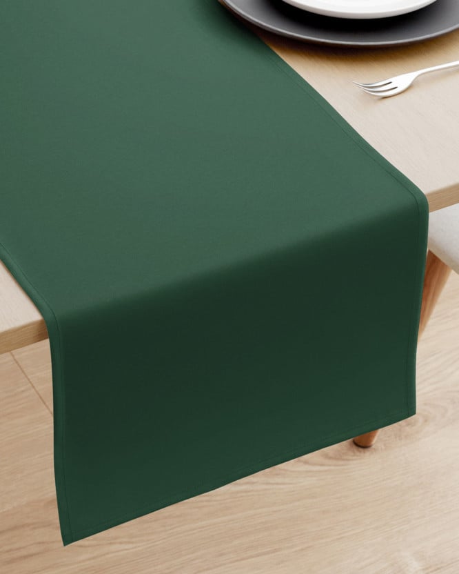 Běhoun na stůl 100% bavlněné plátno - tmavě zelený