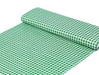 Bavlněné plátno SIMONA - vzor 803 zelené a bílé kostičky - metráž š. 145cm