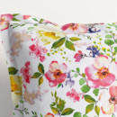 Bavlněný povlak na polštář s ozdobným lemem - rozkvetlá zahrada