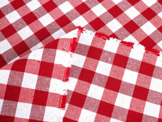 Prostírání na stůl Menorca - červené a bílé kostičky - sada 2ks