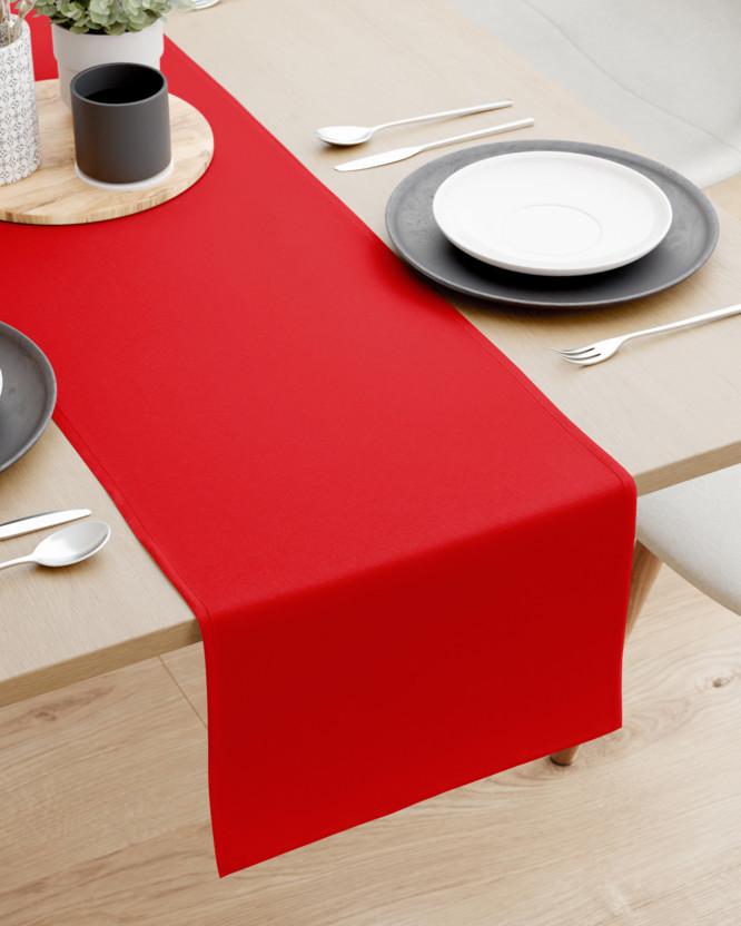 Běhoun na stůl 100% bavlněné plátno - červený