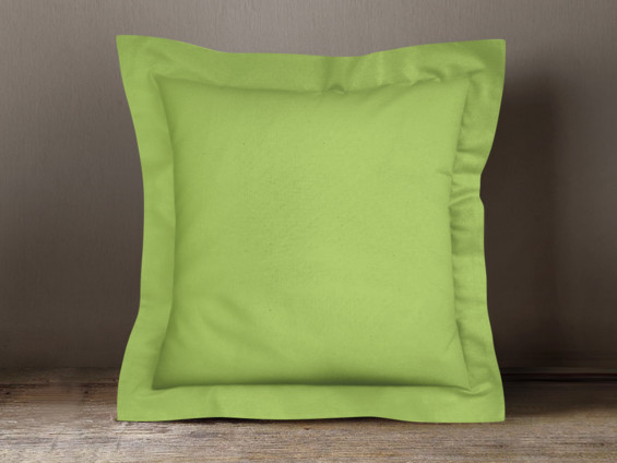 Bavlněný povlak na polštář s ozdobným lemem - zelený