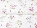 Bavlněné plátno SIMONA - vzor 949 barevné luční květiny na bílém - metráž š. 145cm