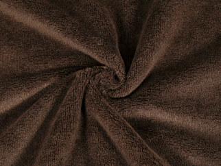 Froté Velur tmavě hnědé oboustranné, metráž š. 150 cm