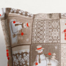 Vánoční povlak na polštář s ozdobným lemem Loneta - sněhuláci