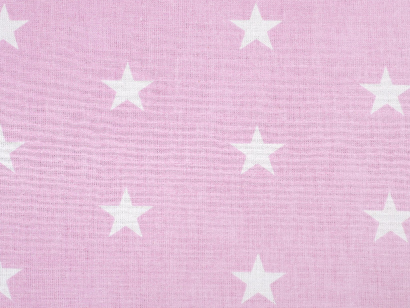 Bavlněné plátno - bílé hvězdičky na růžovém