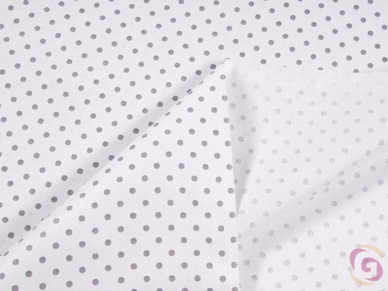 Bavlněné plátno SIMONA - vzor 494 šedé puntíky na bílém