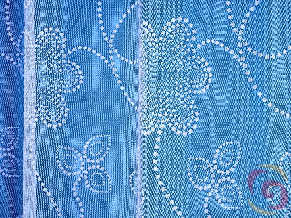 Žakárová záclona vzor květy - detail 1