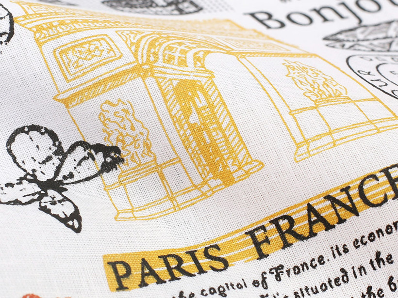 Bavlněné plátno - symboly Paříže