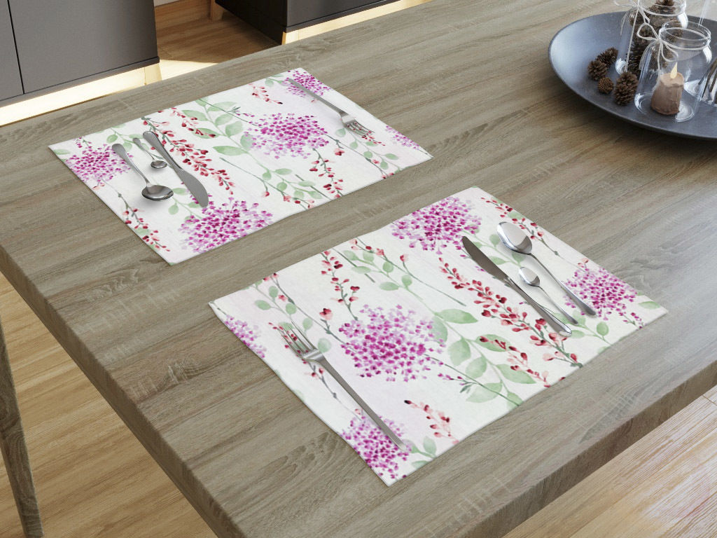 Prostírání na stůl Loneta - malované růžové a červené květy - sada 2ks