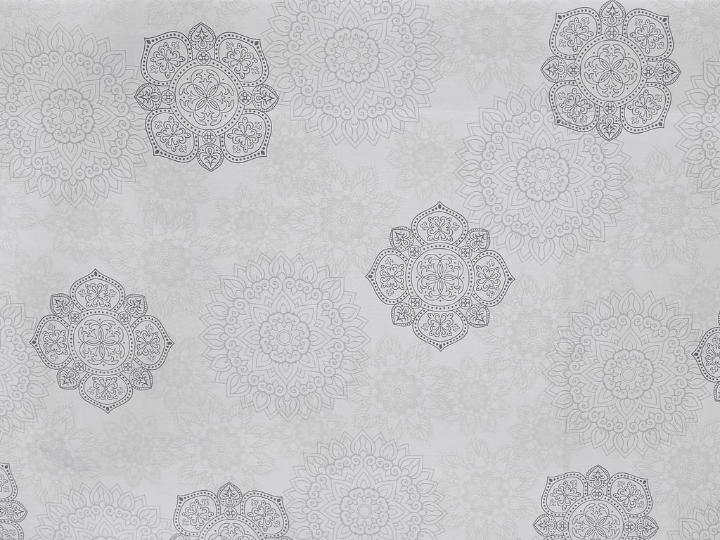 PVC ubrusovina - ornamenty na šedém
