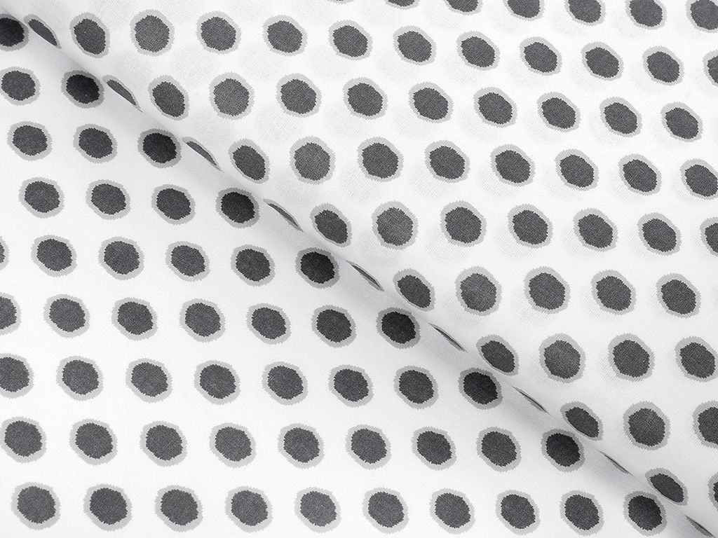 Bavlněné plátno - šedé designové puntíky