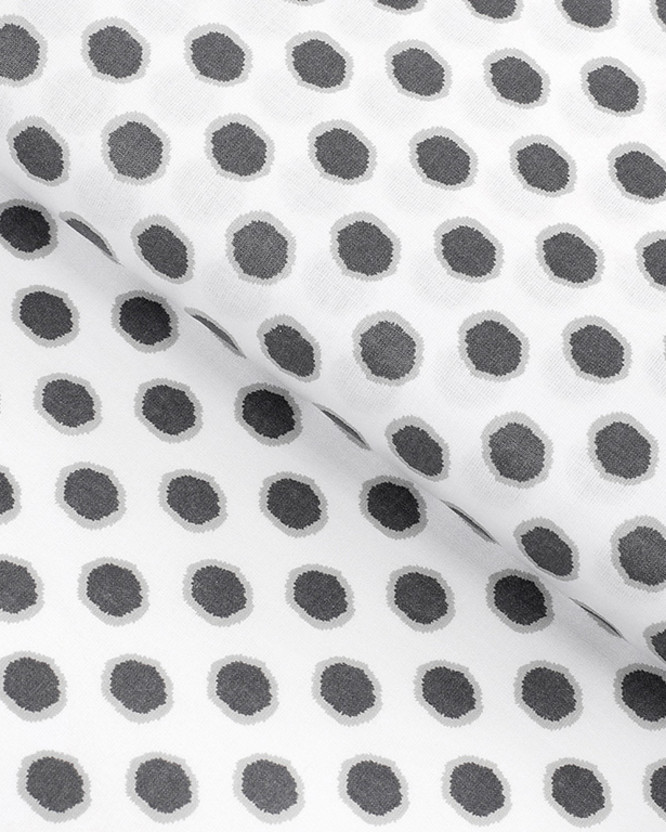 Bavlněné plátno - šedé designové puntíky