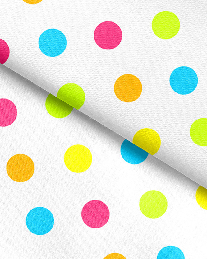 Bavlněné plátno - velké barevné puntíky