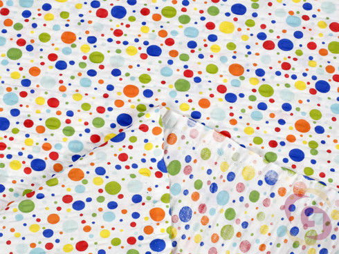 Bavlněný krep - vzor 386 barevné puntíky