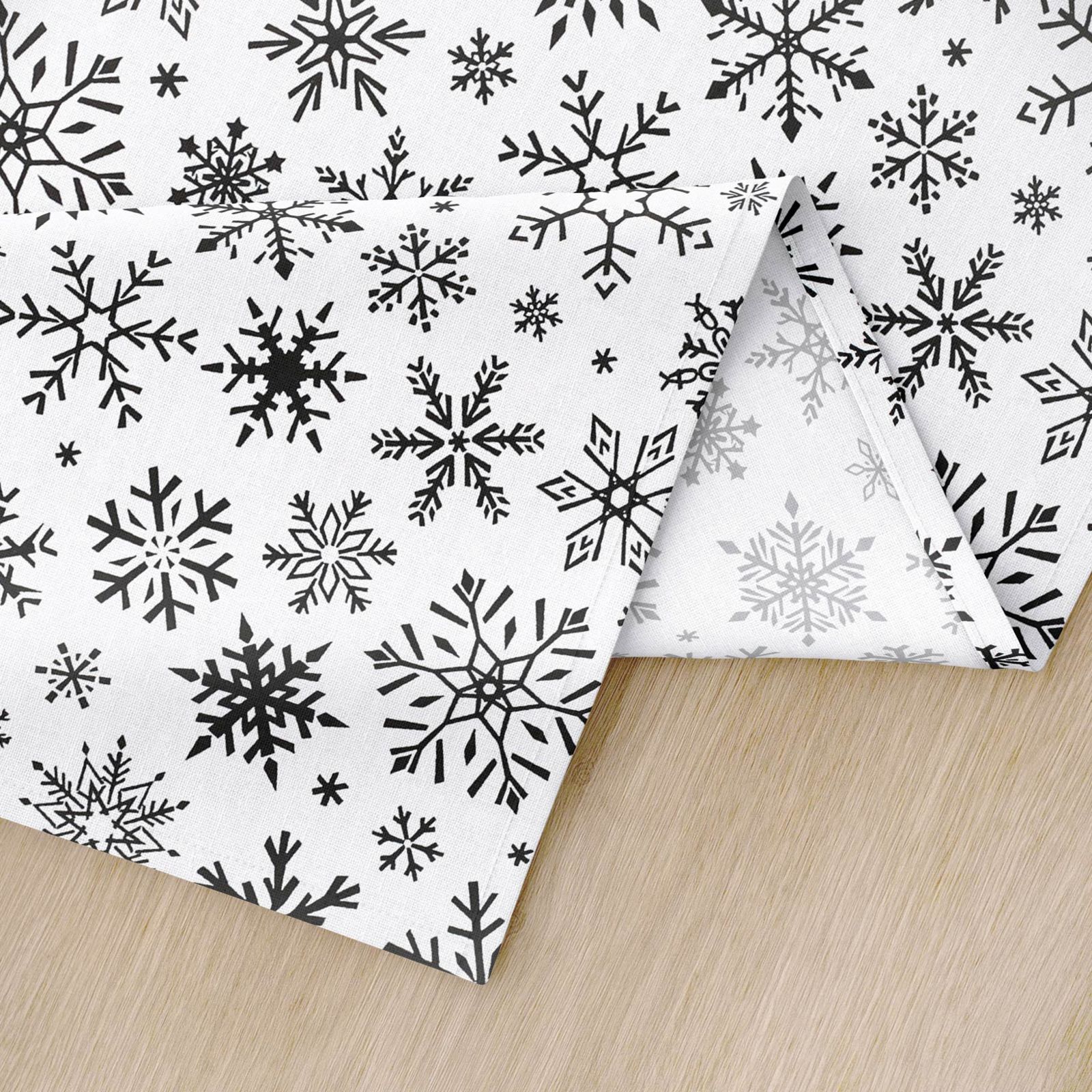 Vánoční prostírání na stůl 100% bavlněné plátno - sněhové vločky - sada 2ks