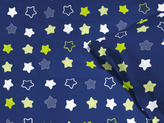 Dětské bavlněné povlečení - vzor 746 hvězdy na tmavě modrém