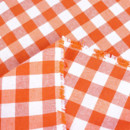 Hranatý ubrus Menorca - oranžové a bílé kostičky