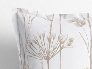 Bavlněný povlak na polštář s ozdobným lemem - okrasné rostliny