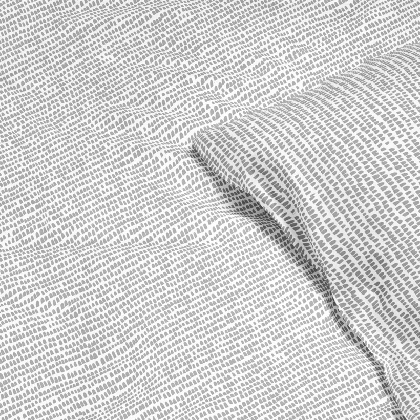 Bavlněné ložní povlečení - drobné šedé tvary na bílém