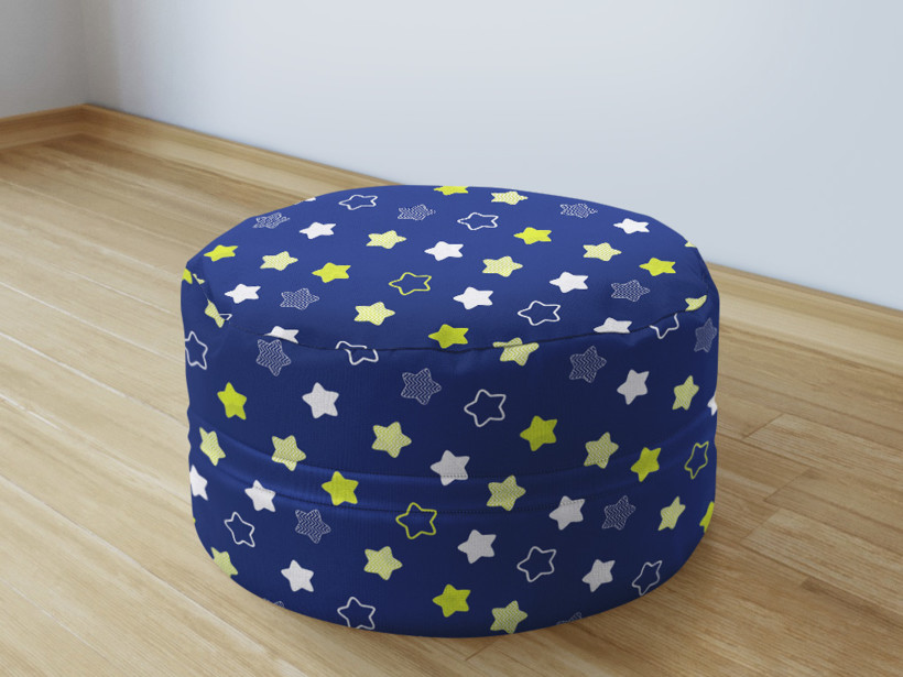 Dětský bavlněný sedací bobek 50x20cm - hvězdy na tmavě modrém