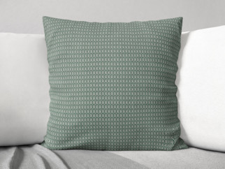 Bavlněný povlak na polštář - vzor geometrické tvary na tmavě zeleném