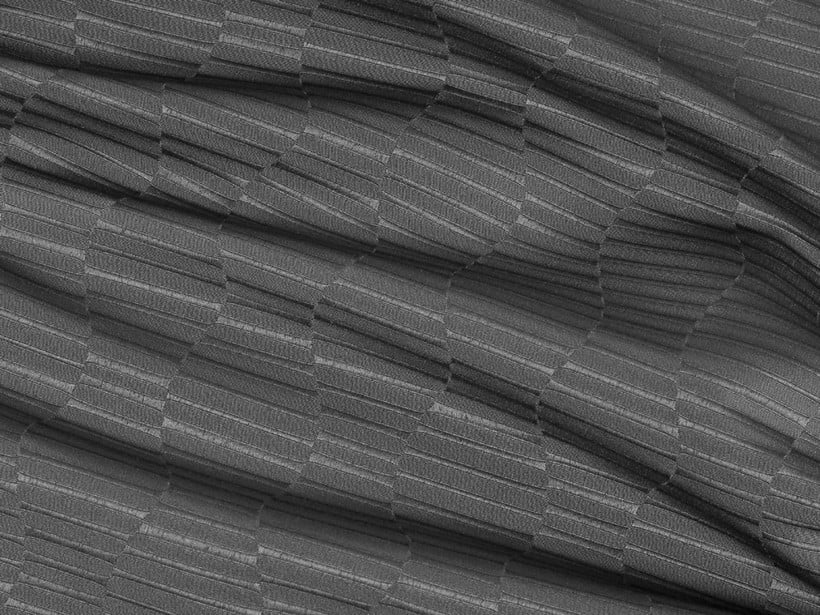 Dekorační látka s teflonovou úpravou - tmavě šedé šrafované vlny