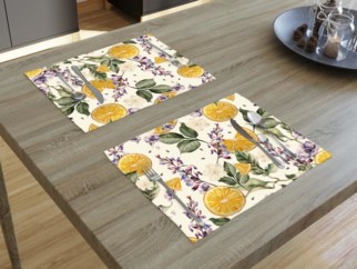 Prostírání na stůl LONETA - vzor pomeranče a květiny  - sada 2ks