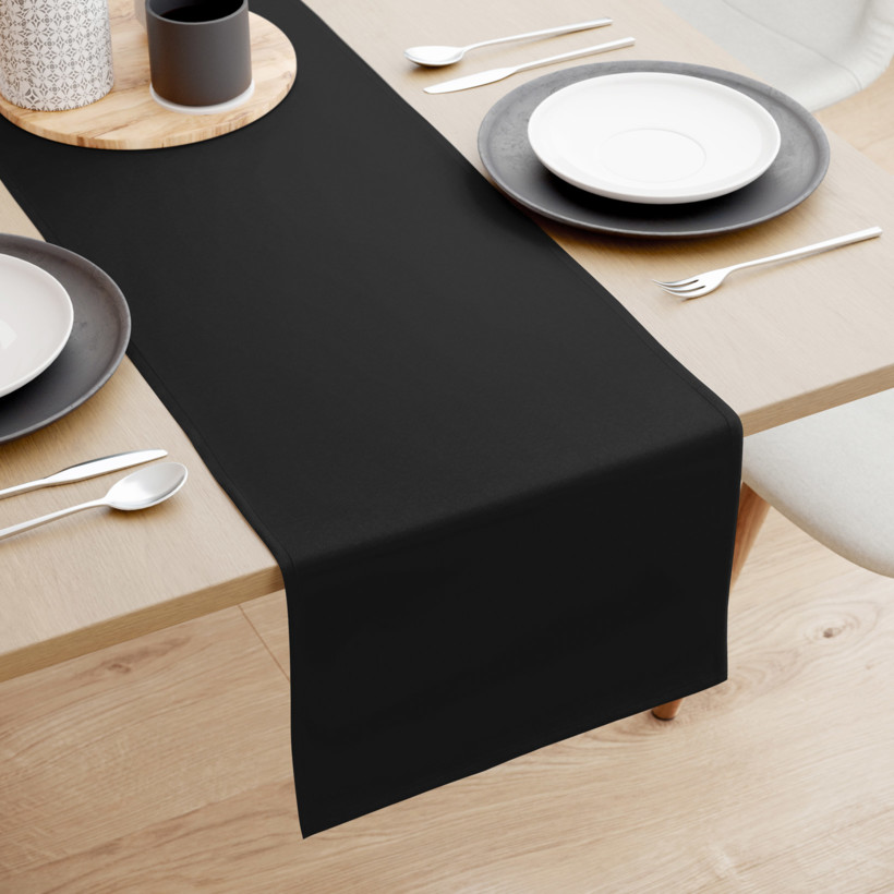 Běhoun na stůl 100% bavlněné plátno - černý