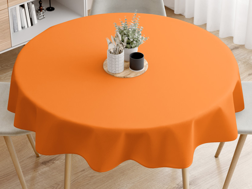 Kulatý ubrus 100% bavlněné plátno - oranžový