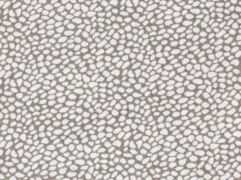 Bavlněné plátno - bílá mozaika na hnědém