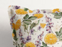 Dekorační povlak na polštář s ozdobným lemem LONETA - vzor pomeranče a květiny