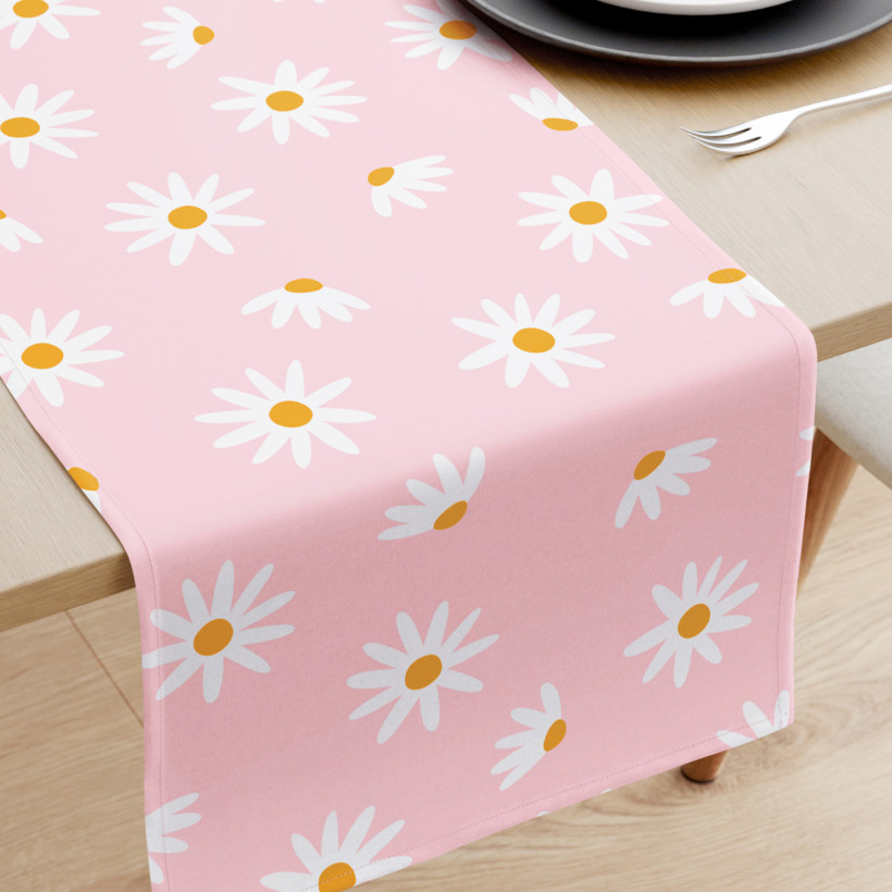 Běhoun na stůl 100% bavlněné plátno - květy kopretin