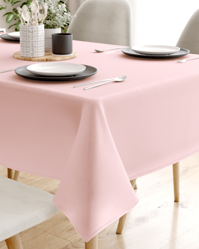 Hranatý ubrus 100% bavlněné plátno - pudrově růžový