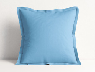 Bavlněný povlak na polštář s ozdobným lemem - nebesky modrý