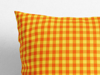 Bavlněný povlak na polštář - malé oranžovo-žluté kostičky