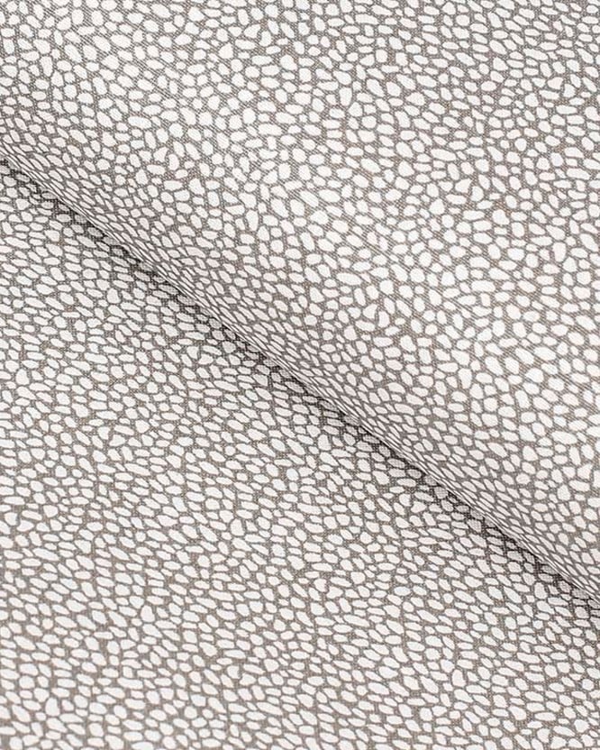 Bavlněné plátno - bílá mozaika na hnědém