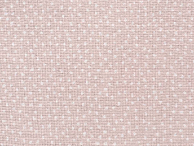 Bavlněné plátno - bílé drobné puntíky na starorůžovém