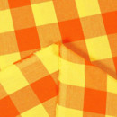 Oválný ubrus 100% bavlna - velké oranžovo-žluté kostky