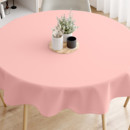 Kulatý ubrus 100% bavlněné plátno - pastelově růžový