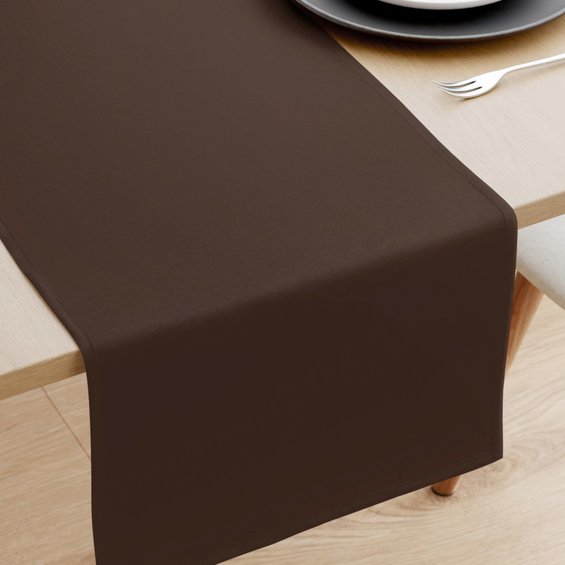 Běhoun na stůl 100% bavlněné plátno - tmavě hnědý